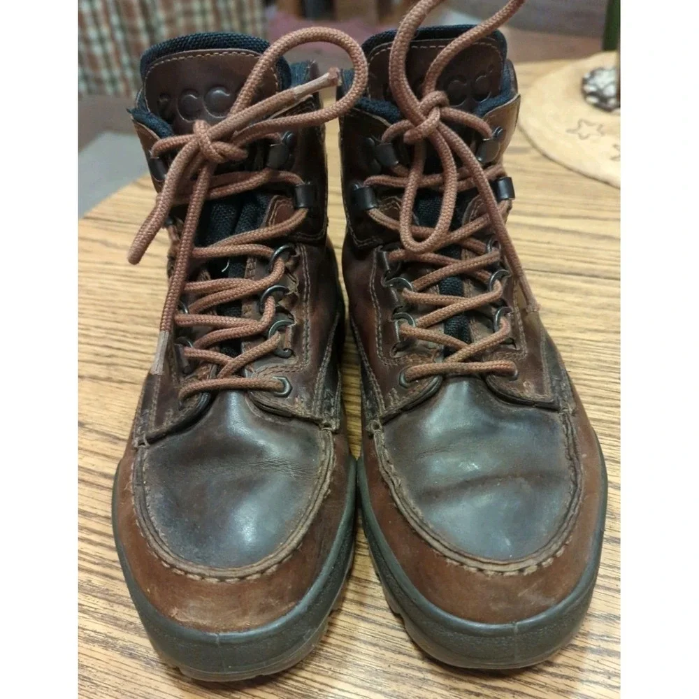 Ecco Track II High‎ Gore-Tex Waterproof Brown Leather Ankle Boots Mens 8 8.5